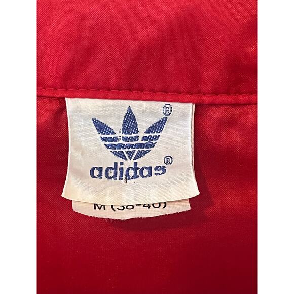 Men's Vintage 80s Adidas Red & Blue 1/4 Zip Packable Windbreaker Jacket Sz Med - Picture 4 of 6